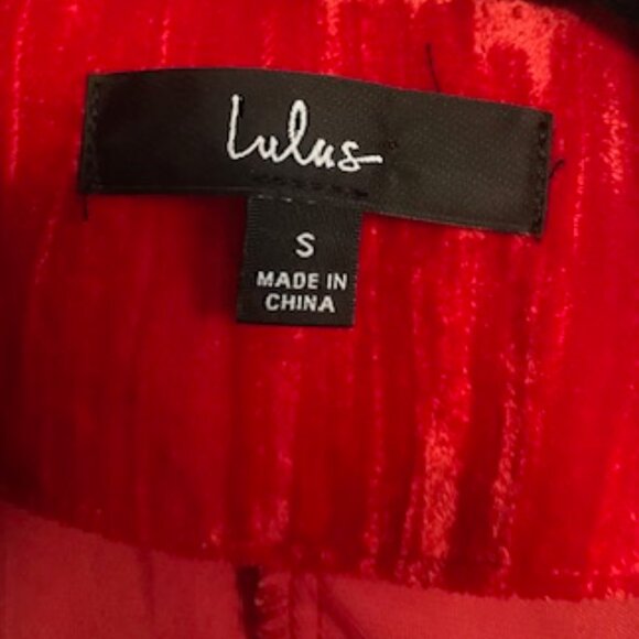 Red Crushed Velvet Blazer & Wide Leg Pants - Picture 5 of 12